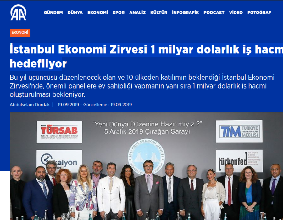 İstanbul Ekonomi Zirvesi 1 milyar dolarlık iş hacmi hedefliyor
